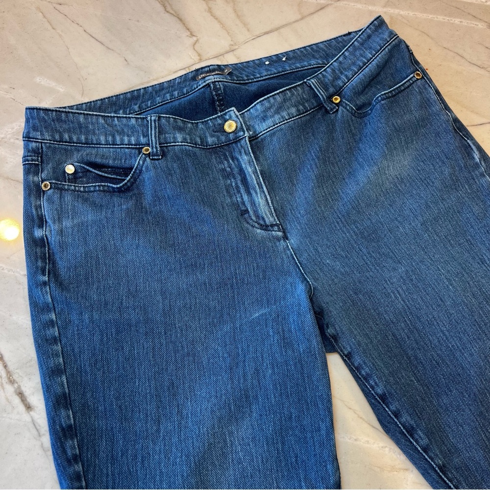 J. MCLAUGHLIN Dark Wash Straight Leg Jeans 14 Classic Stretch Mid Rise Denim - Picture 9 of 15